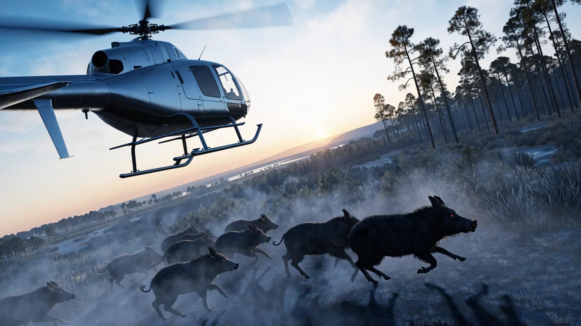Helicopter Hog Hunt cinematic concept film preview